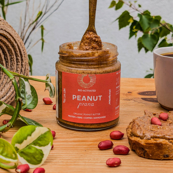 Organic Peanut Butter on spoon and toast